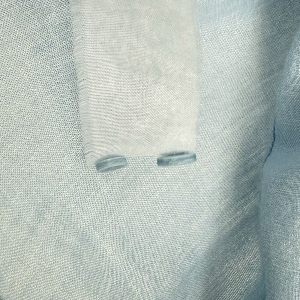 MENS BUTTON UP LINEN COTTON SHIRT BLUE XL SHORT SLEEVE CAFE LUNA LIGHT - Picture 11 of 16
